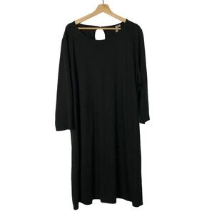 ASOS‎ Black Long Sleeve Knee Length A-Line Shift Dress 24